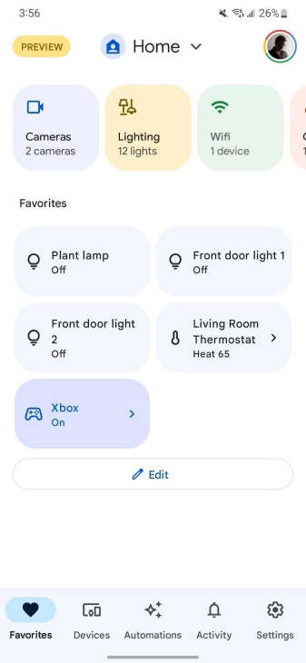 Google Home app screenshot